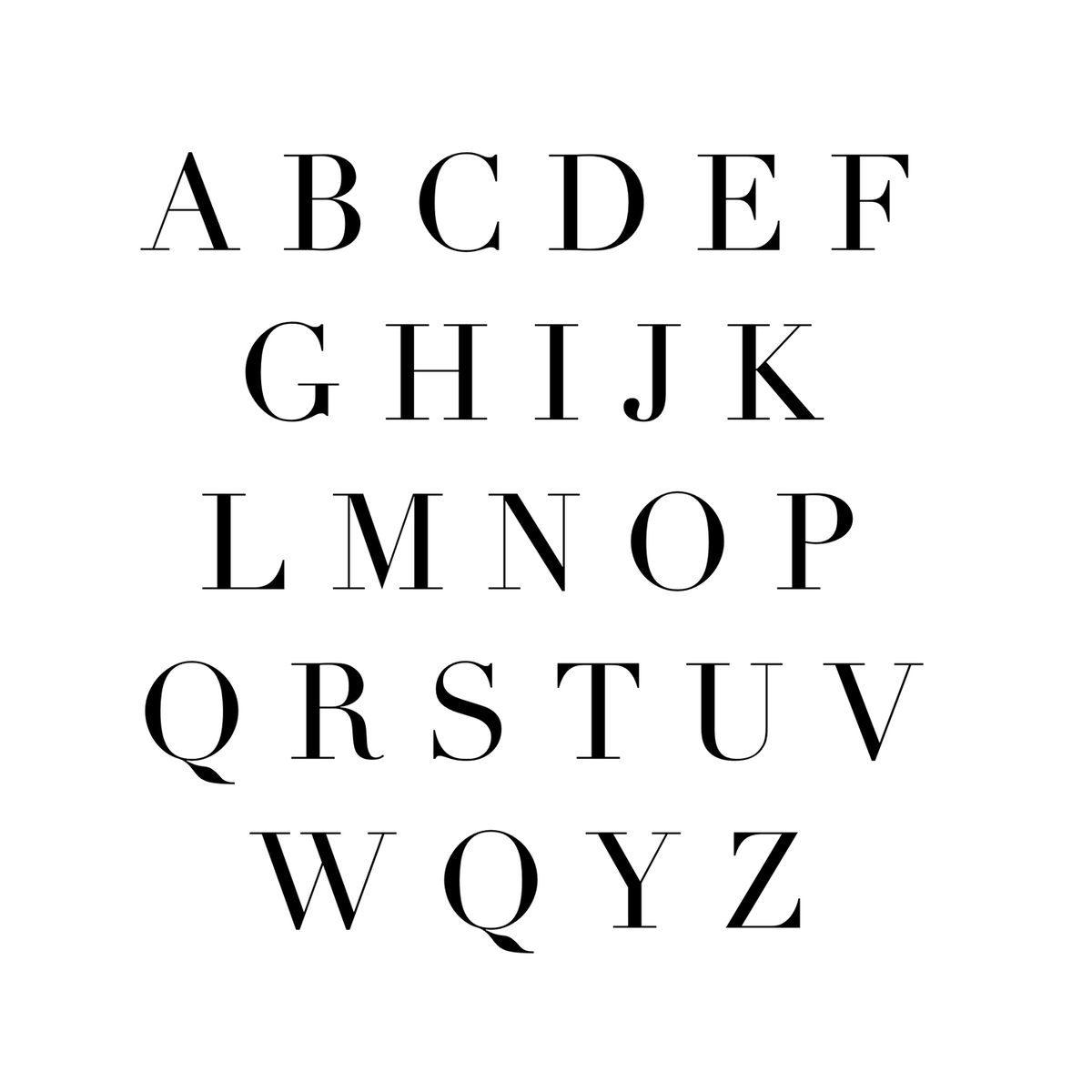 Didot Single Letter text flash tattoo lettering sample by Ever Ink