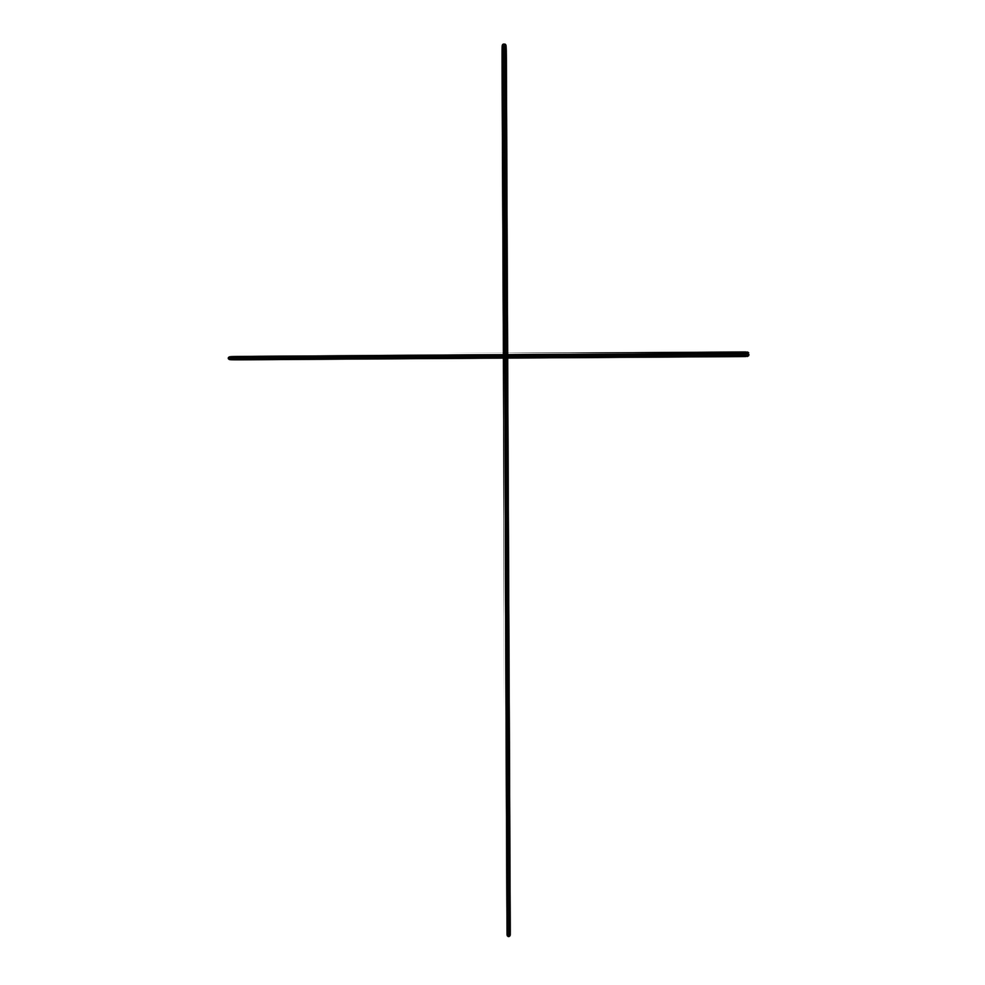 Simple Cross fine line flash tattoo design by Ever Ink